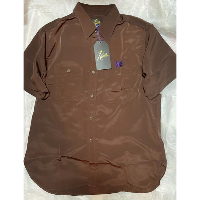 Needles(ニードルス)のウエケンさま専用 Needles S/S Work Shirt Brown メンズのトップス(シャツ)の商品写真