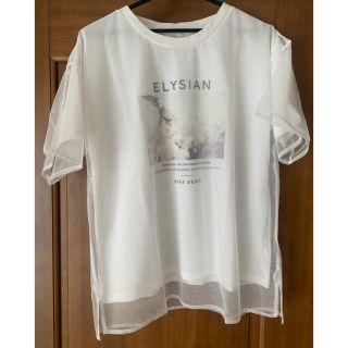 グローブ(grove)のgrove チュール重ね転写Tシャツ(Tシャツ(半袖/袖なし))