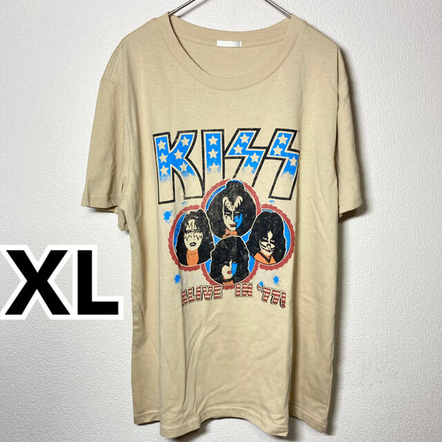 Gu Kiss Guコラボ バンドtシャツ メンズ Xlサイズ ベージュの通販 By Pena ジーユーならラクマ