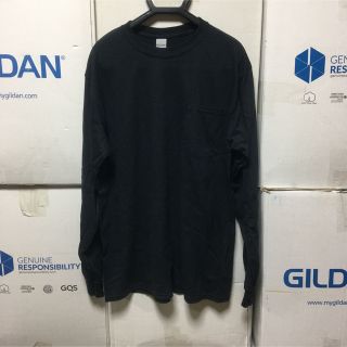 ギルタン(GILDAN)のGILDANギルダン☆ロンT☆長袖無地Tシャツ☆ポケット付き☆ブラックXL黒(Tシャツ/カットソー(七分/長袖))