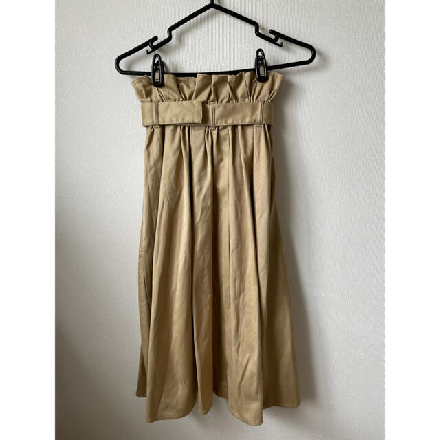 PUNYUS(プニュズ)のプニュズ　ハイウエストチノスカート  ベージュ　サイズ1 レディースのスカート(ロングスカート)の商品写真