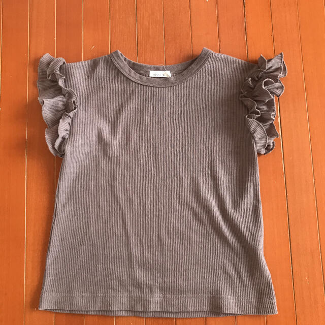 サイズ130 袖フリル カットソー Tシャツ ノースリーブ 半袖 ペアマノン