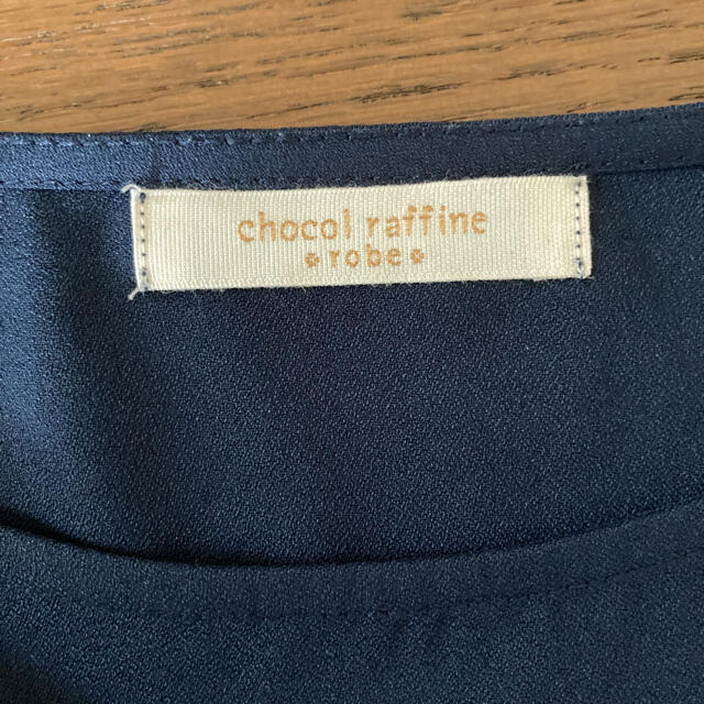 chocol raffine robe(ショコラフィネローブ)のchocol raffine robe リボン七分袖ブラウス　ネイビー レディースのトップス(シャツ/ブラウス(長袖/七分))の商品写真