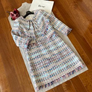 ルネ(René)のご専用です　Rene✨　新品同様✨　華麗　マリアケント社製高級ツイードワンピース(ひざ丈ワンピース)