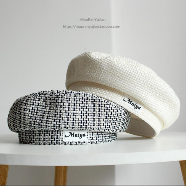 ベレー帽　レディース　フリーサイズ　オシャレ　ツィード レディースの帽子(ハンチング/ベレー帽)の商品写真