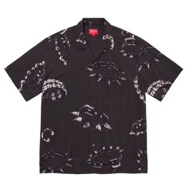 新しい Supreme - Supreme Studded M 黒 Shirt Rayon Collars Tシャツ+カットソー(半袖+袖なし)