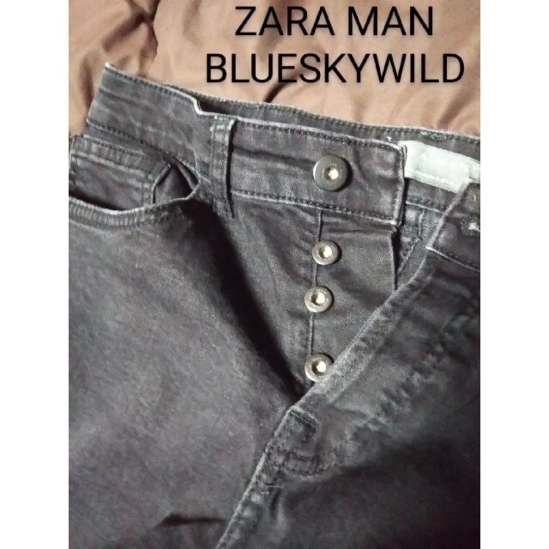 ZARA(ザラ)のZARA STRETCHカットオフボタンフライヴィンテージブラックショートパンツ メンズのパンツ(ショートパンツ)の商品写真