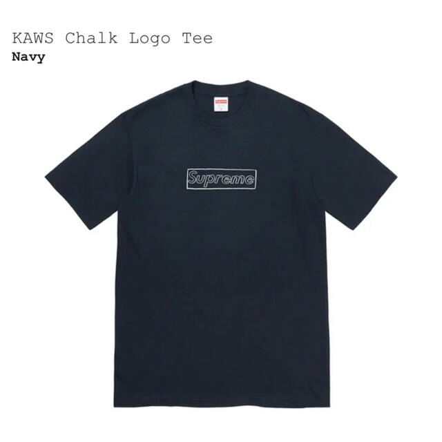 美品Supreme KAWS Chalk Logo Tee Navy M - Tシャツ/カットソー(半袖