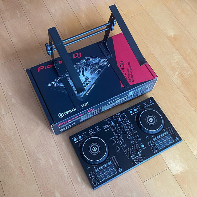 Pioneer DJ DDJ-400 ターンテーブル PCスタンド付属