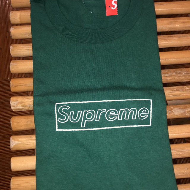 Supreme KAWS Chalk Logo Tee "Light Pine