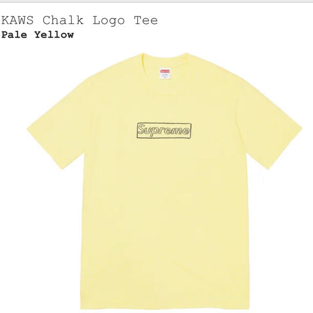 KAWS Chalk Logo Tee Pale Yellow Mサイズ