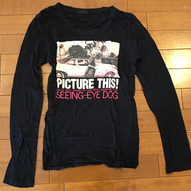moussy(マウジー)の処分価格　moussy マウジー ロングTシャツ ブラック Sサイズ 中古 レディースのトップス(Tシャツ(半袖/袖なし))の商品写真