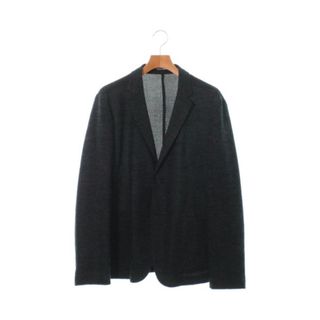 エンポリオアルマーニ(Emporio Armani)のEMPORIO ARMANI テーラードジャケット 48(L位) 黒xグレー 【古着】【中古】(テーラードジャケット)