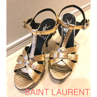 Saint Laurent - 値下 新品 SAINT LAURENT サンローラン ゴールド 厚底 サンダルの通販｜ラクマ
