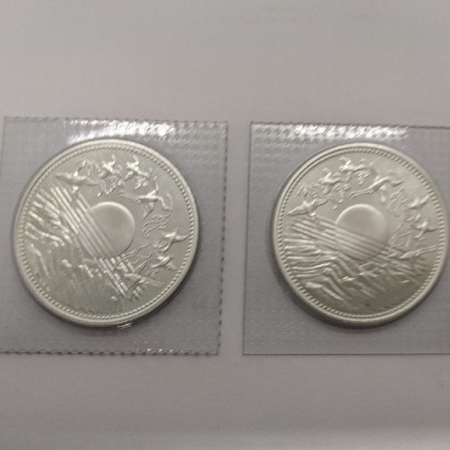 エンタメ/ホビー天皇陛下御在位60年記念硬貨 額面10,000円 2枚