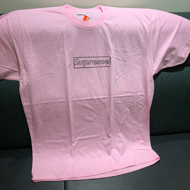 本日購入 supreme × kaws chalk logo  Tee pink 1