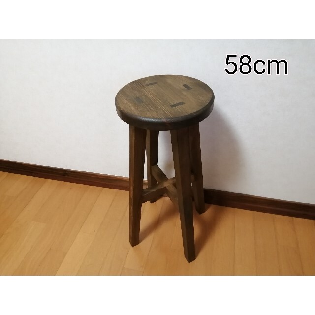 木製スツール　高さ58cm　丸椅子　stool  インテリア/住まい/日用品の椅子/チェア(スツール)の商品写真