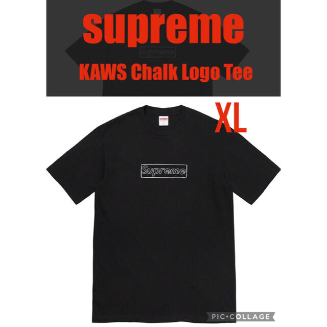 Lサイズ KAWS Chalk Logo Tee ネイビー supreme