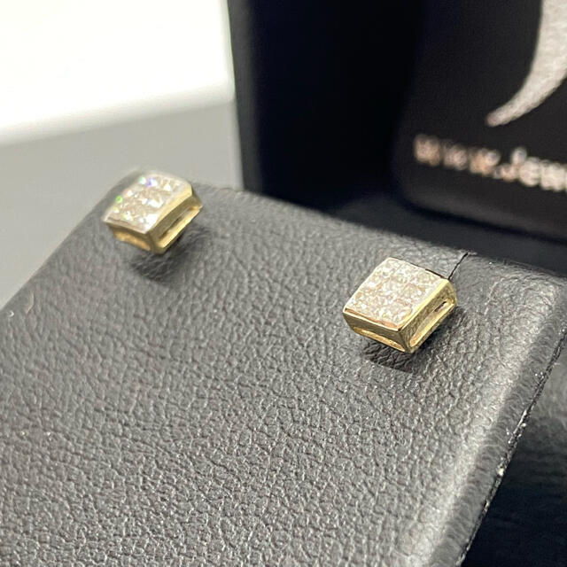 本物 0.25ct ダイヤモンド 14k YG イエローゴールド ピアス 2個 メンズのアクセサリー(ピアス(両耳用))の商品写真