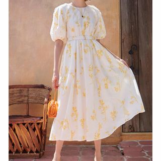 フレイアイディー(FRAY I.D)のCelia Embroidered Belted Dress Estella.K(ロングワンピース/マキシワンピース)