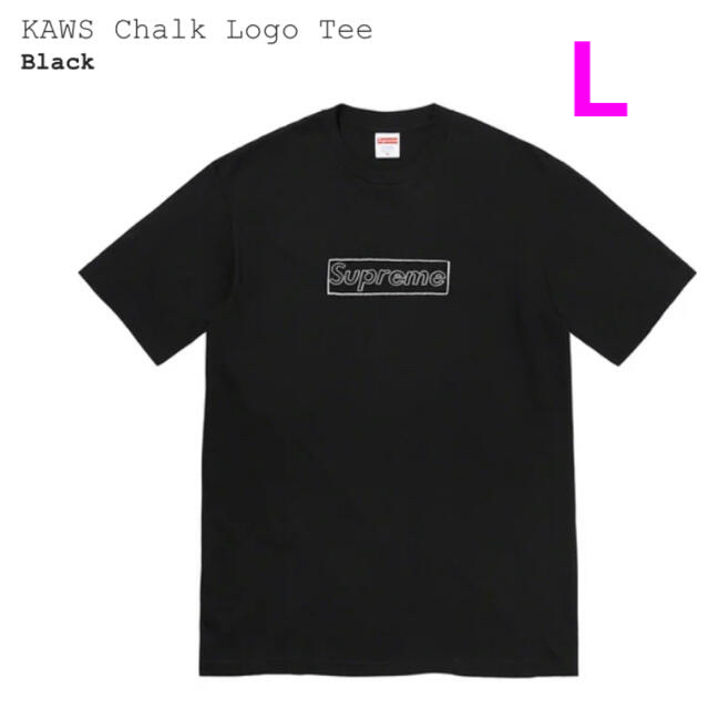 Supreme KAWS Chalk Logo Tee Black L