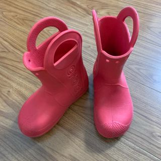 クロックス(crocs)のCROCS   長靴  レインブーツ　赤(長靴/レインシューズ)