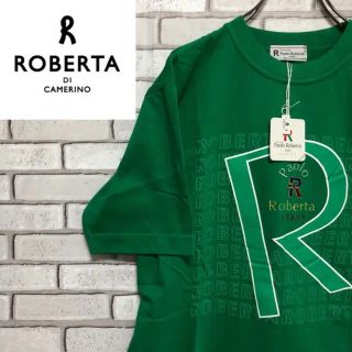 ロベルタディカメリーノ(ROBERTA DI CAMERINO)の【希少】ロベルタ パオロ☆グリーン ビック ロゴ 刺繍 Tシャツ 90sイタリア(Tシャツ(半袖/袖なし))