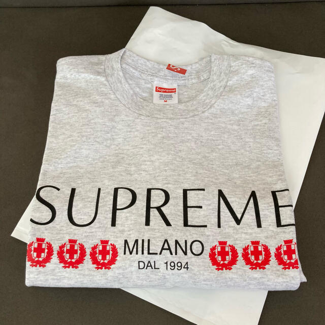 Tシャツ/カットソー(半袖/袖なし)supreme milano Tee グレー M 即日発送 新品 シュプリーム