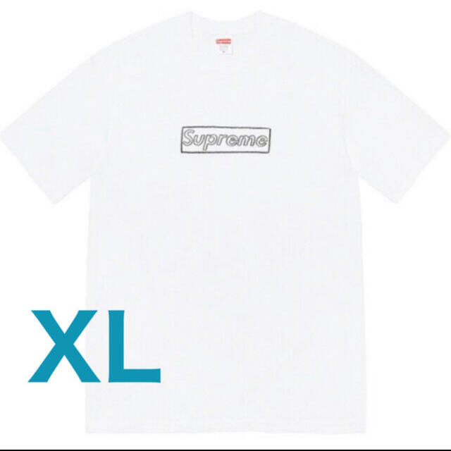 メンズSupreme KAWS chalk logo tee XL 白