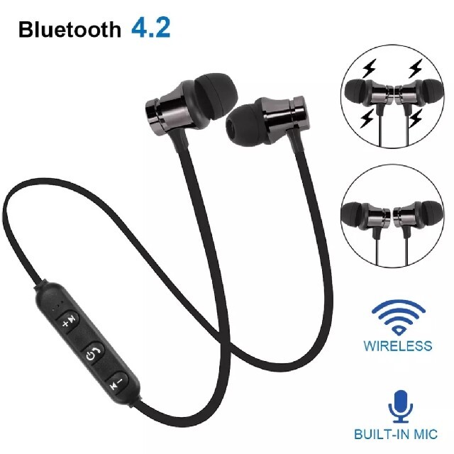 Bluetoothイヤホン　グレーメタリック スマホ/家電/カメラのオーディオ機器(ヘッドフォン/イヤフォン)の商品写真