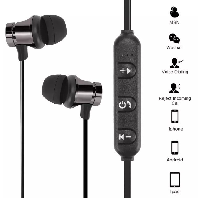 Bluetoothイヤホン　グレーメタリック スマホ/家電/カメラのオーディオ機器(ヘッドフォン/イヤフォン)の商品写真