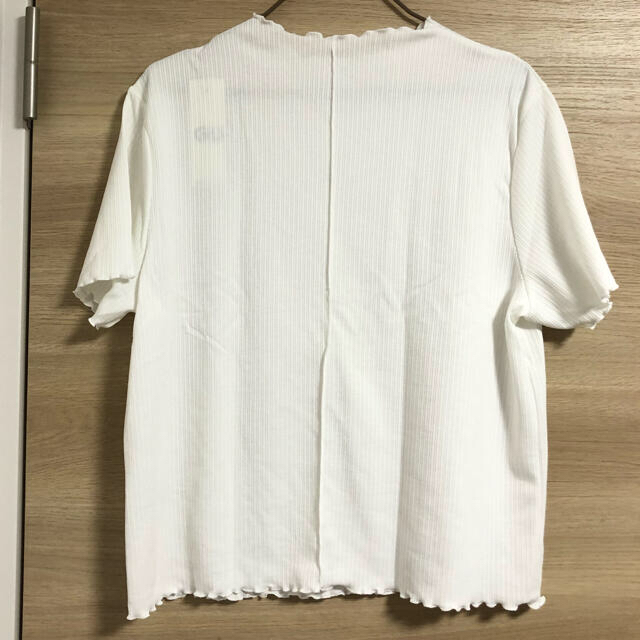 GU(ジーユー)のGU　リブメローコンパクトT(半袖)　3XL　OFF WHITE　ホワイト レディースのトップス(Tシャツ(半袖/袖なし))の商品写真