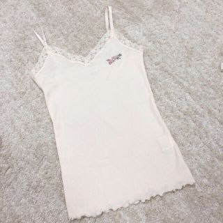 ジルスチュアート(JILLSTUART)の美品☆JILLSTUART☆肩紐調節可能なリブキャミソール/オフホワイト(キャミソール)