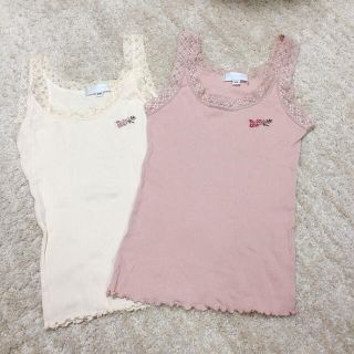 ジルスチュアート(JILLSTUART)の美品☆JILL STUART☆リブタンクトップセット/ホワイト/ピンク(タンクトップ)