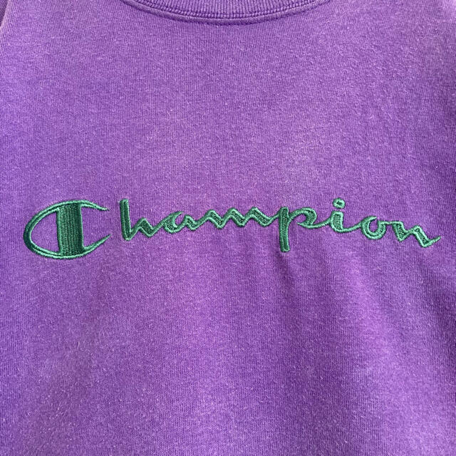 Champion(チャンピオン)の【激レア】チャンピオン☆USA製 ビック刺繍ロゴ パープル XLサイズ Tシャツ メンズのトップス(Tシャツ/カットソー(半袖/袖なし))の商品写真