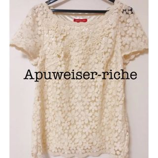 アプワイザーリッシェ(Apuweiser-riche)の値下げ　新品★花柄レーストップス(シャツ/ブラウス(半袖/袖なし))