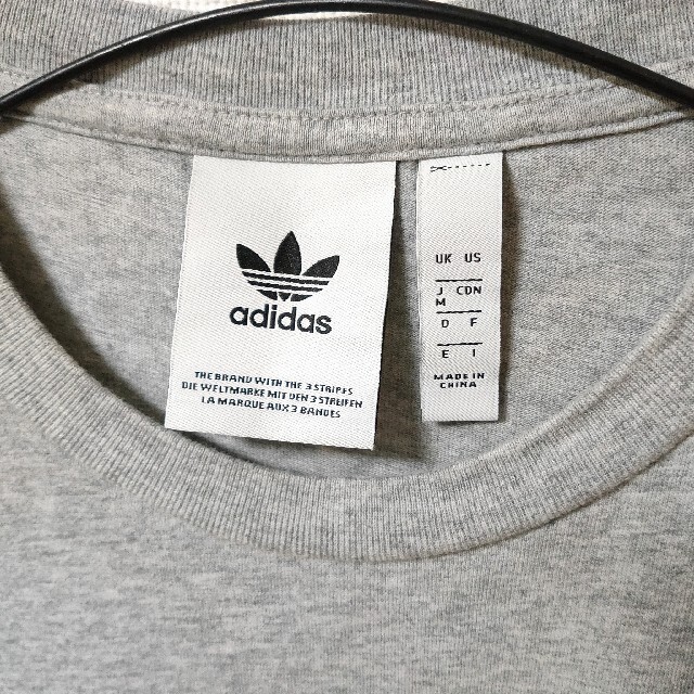 adidas - 美品 グレー 総柄 adidas ロングTシャツ 希少 カットソー