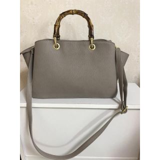 ジーユー(GU)のジーユー GU フェイク バンブーハンドル バッグ ショルダー グレー bag(ハンドバッグ)