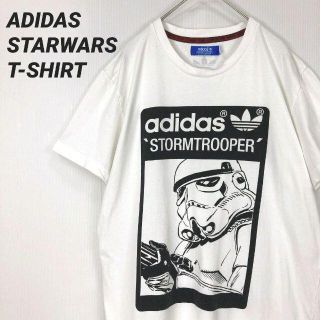 アディダス(adidas)の【ADIDAS×STARWARS】STORMTROOPERプリントTシャツ白L(Tシャツ/カットソー(半袖/袖なし))