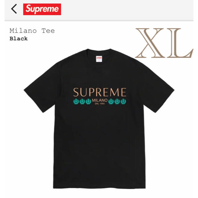 Tシャツ/カットソー(半袖/袖なし)Supreme Milano Tee Black XL