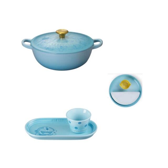 LE CREUSET - ル・クルーゼ　ドラえもん　3点セット　マルミット　プレート　オブロング