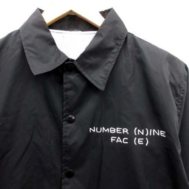 NUMBER (N)INE(ナンバーナイン)のナンバーナイン Face 3 M コーチジャケット ロゴ ナイロン 黒 ブラック メンズのジャケット/アウター(ブルゾン)の商品写真