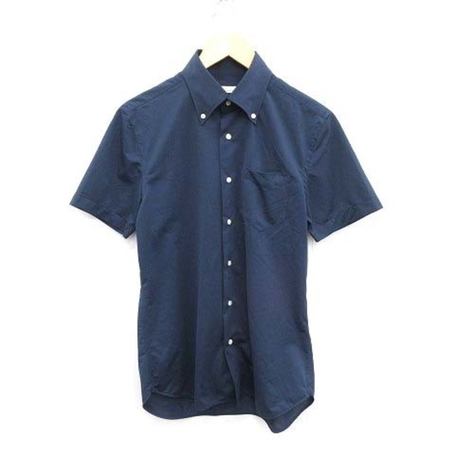 EDIFICE(エディフィス)のエディフィス 19SS シャツ 半袖 無地 46 M 紺 ネイビー ■EC メンズのトップス(シャツ)の商品写真