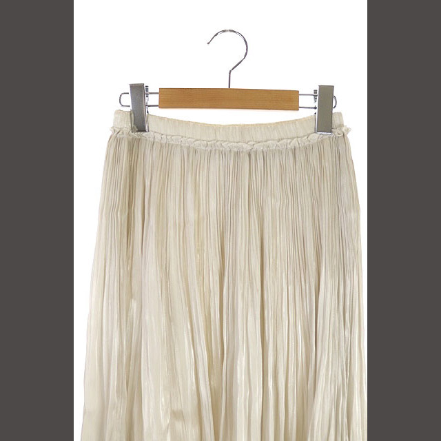 ANAYI(アナイ)のアナイ ロングプリーツスカート ミモレ丈 サテン 36 オフホワイト /DF レディースのスカート(ロングスカート)の商品写真