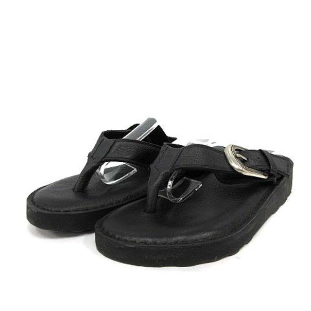 カミナンド THONG SANDAL トングサンダル フラット レザー 6 黒