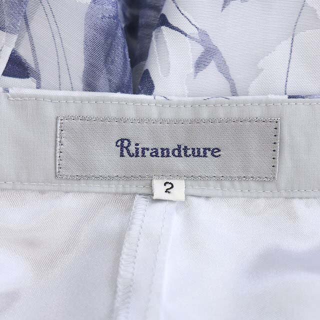 Rirandture(リランドチュール)のリランドチュール 20SS エアリーフラワースカート フレア ロング 2 青 白 レディースのスカート(ロングスカート)の商品写真