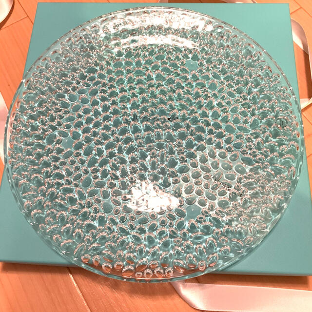 ティファニー 28cm コブルストーンプラター 大皿 クリスタルガラス ギフト