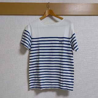 グラニフ(Design Tshirts Store graniph)の（古着）グラニフ　ボーダーTシャツ　ボートネック　Sサイズ(Tシャツ/カットソー(半袖/袖なし))