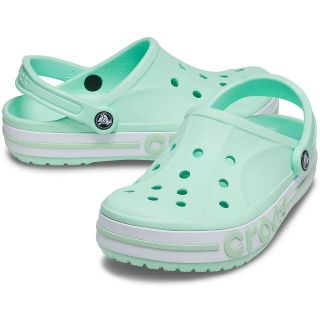 クロックス(crocs)の25cm クロックス バヤバンド クロッグ ネオミント グリーン系 新品(サンダル)