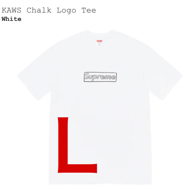 Supreme(シュプリーム)のSupreme KAWS Chalk Logo Tee WHITE Lサイズ メンズのトップス(Tシャツ/カットソー(半袖/袖なし))の商品写真